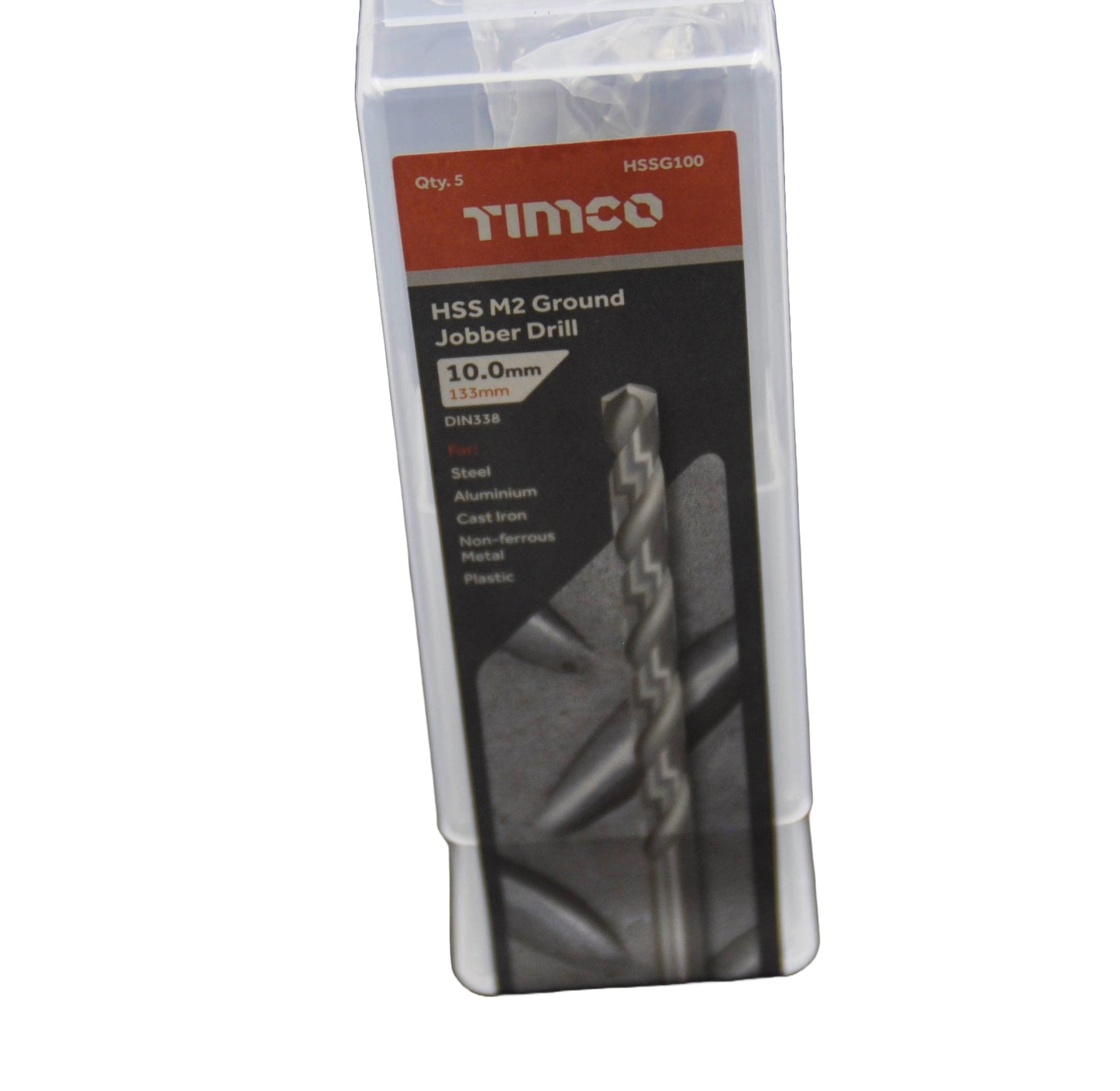 10mm HSS Ground Jobber Timco drill bit packaging on a white background
