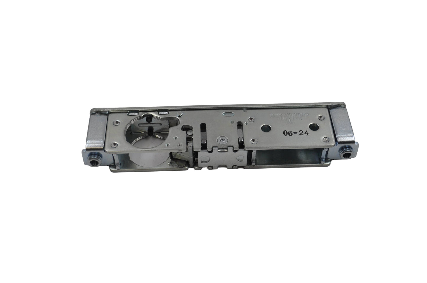 Side view of a Adams Rite 4720 Euro Dead Latch Case for aluminium doors, on a white background.