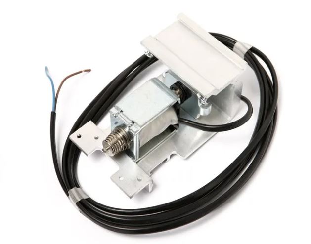 EMSL UniSlide Electro mechanical lock LDP - Fail Safe mechanism and a black wire, on a white background.