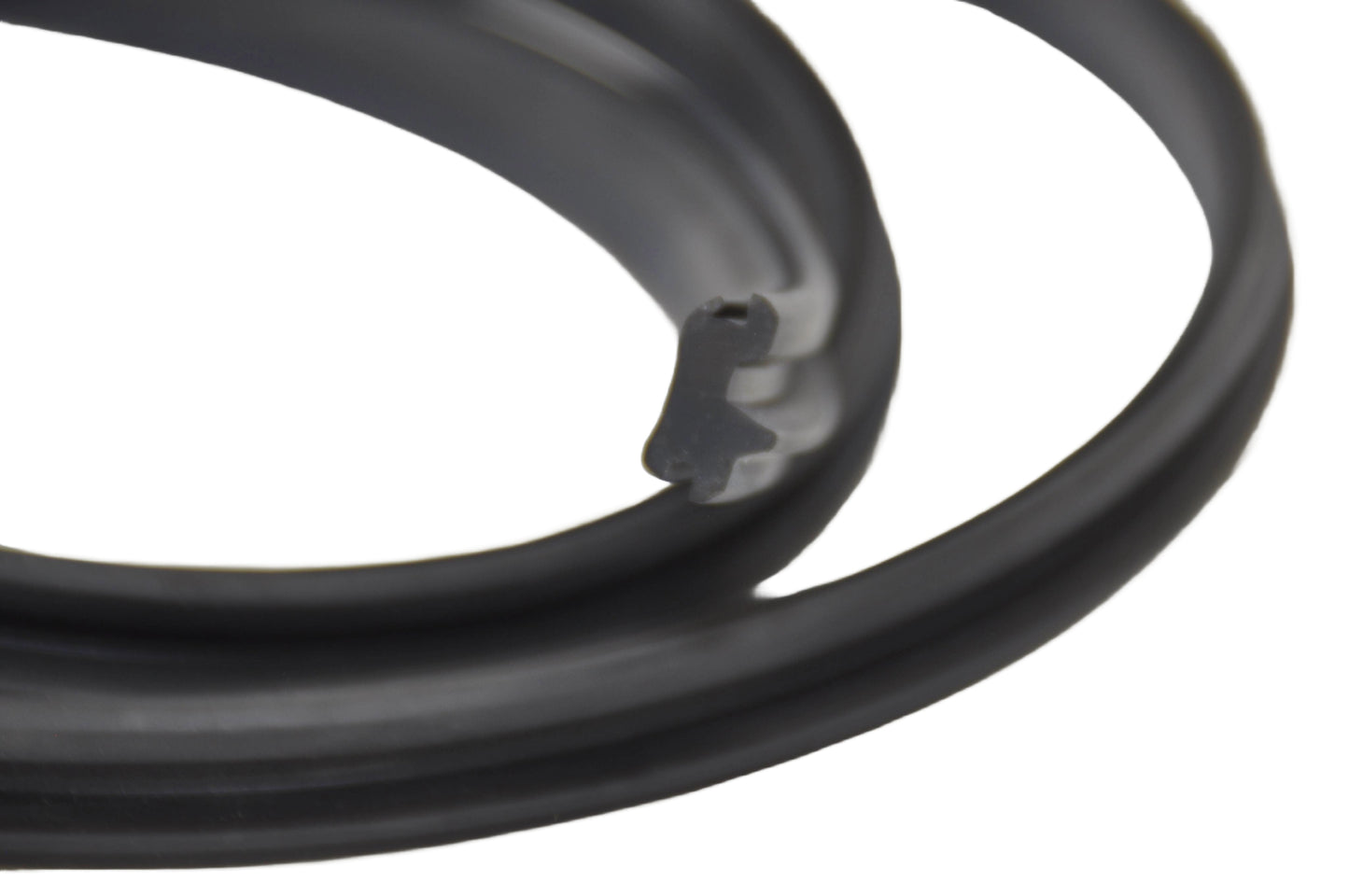 A close-up of a Besam Slimline Aluminium Door Leading Edge Rubber Profile on a white background.