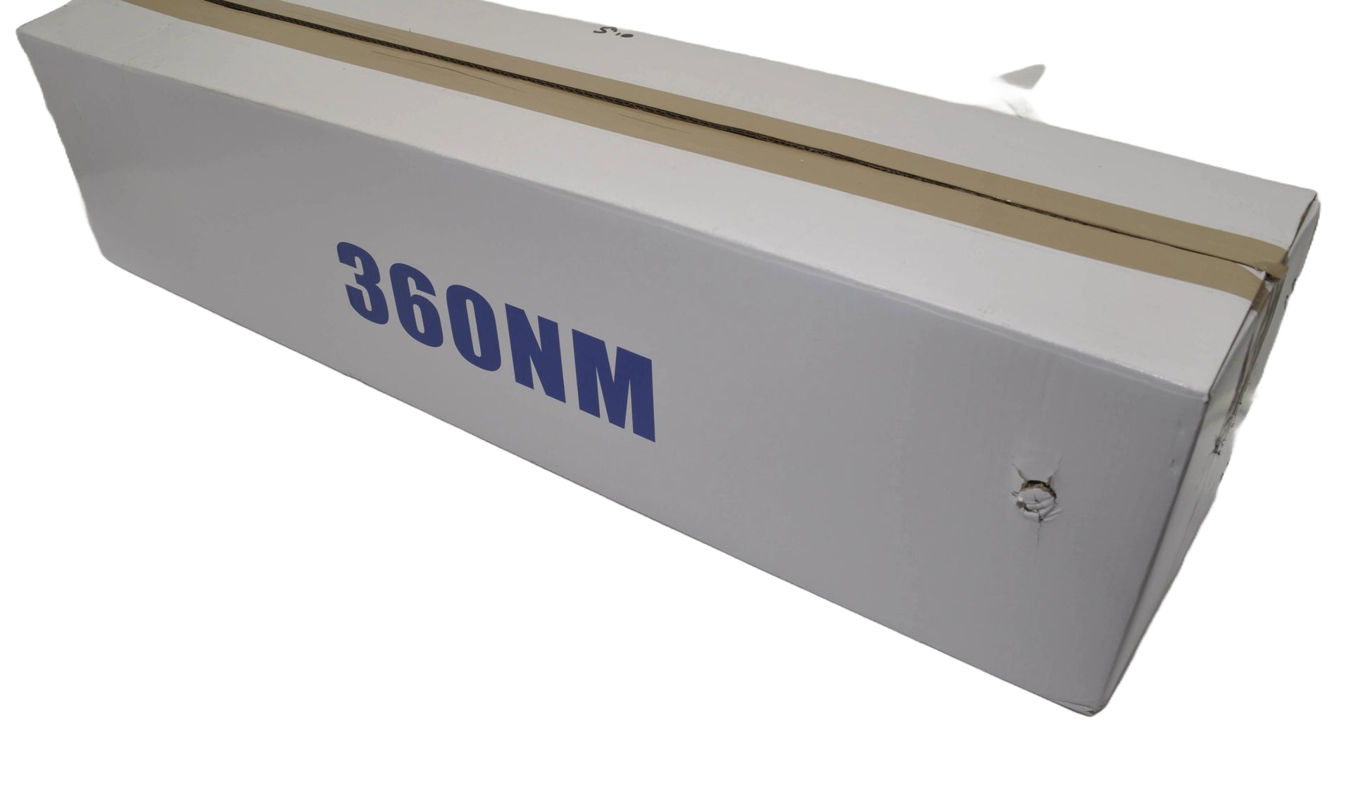 White rectangular box with '360NM' text in blue, on a white background