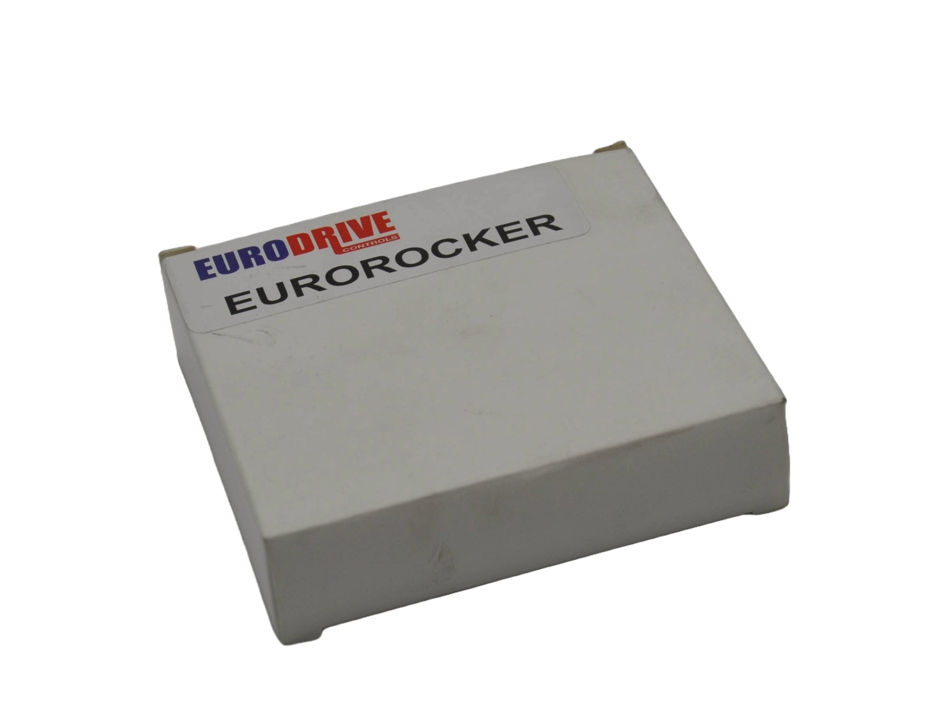 Small electronic box with 'Eurodrive Eurorocker' label on a white background