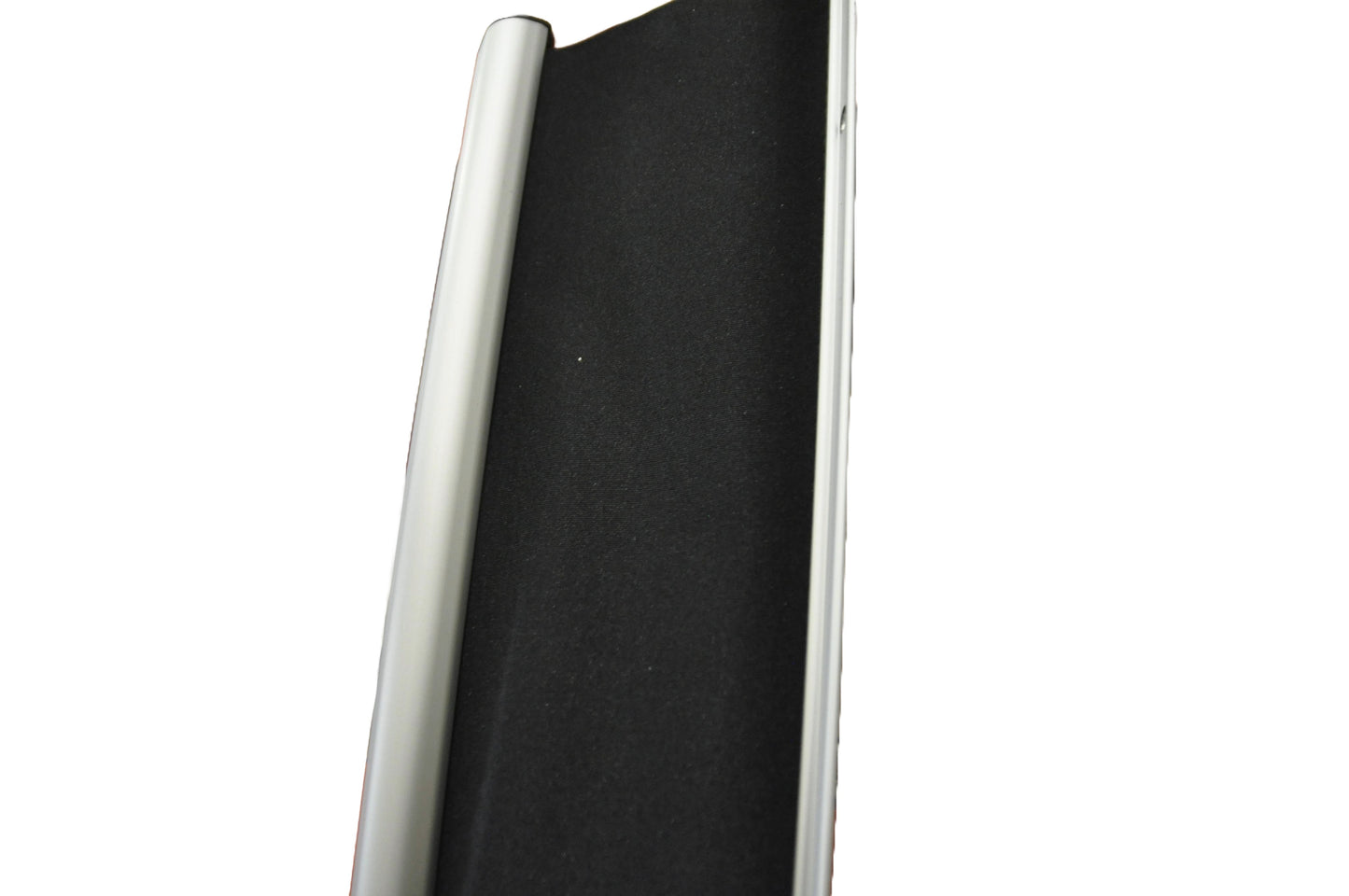 A black finger guard, on a white background.