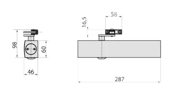 Geze TS4000 EN 1-6 Universal Overhead Door Closer Complete With Armset