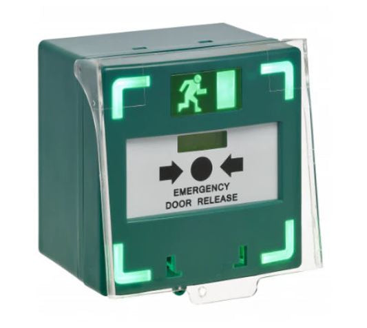 Green Resettable Triple Pole Break Glass with sounder & LED