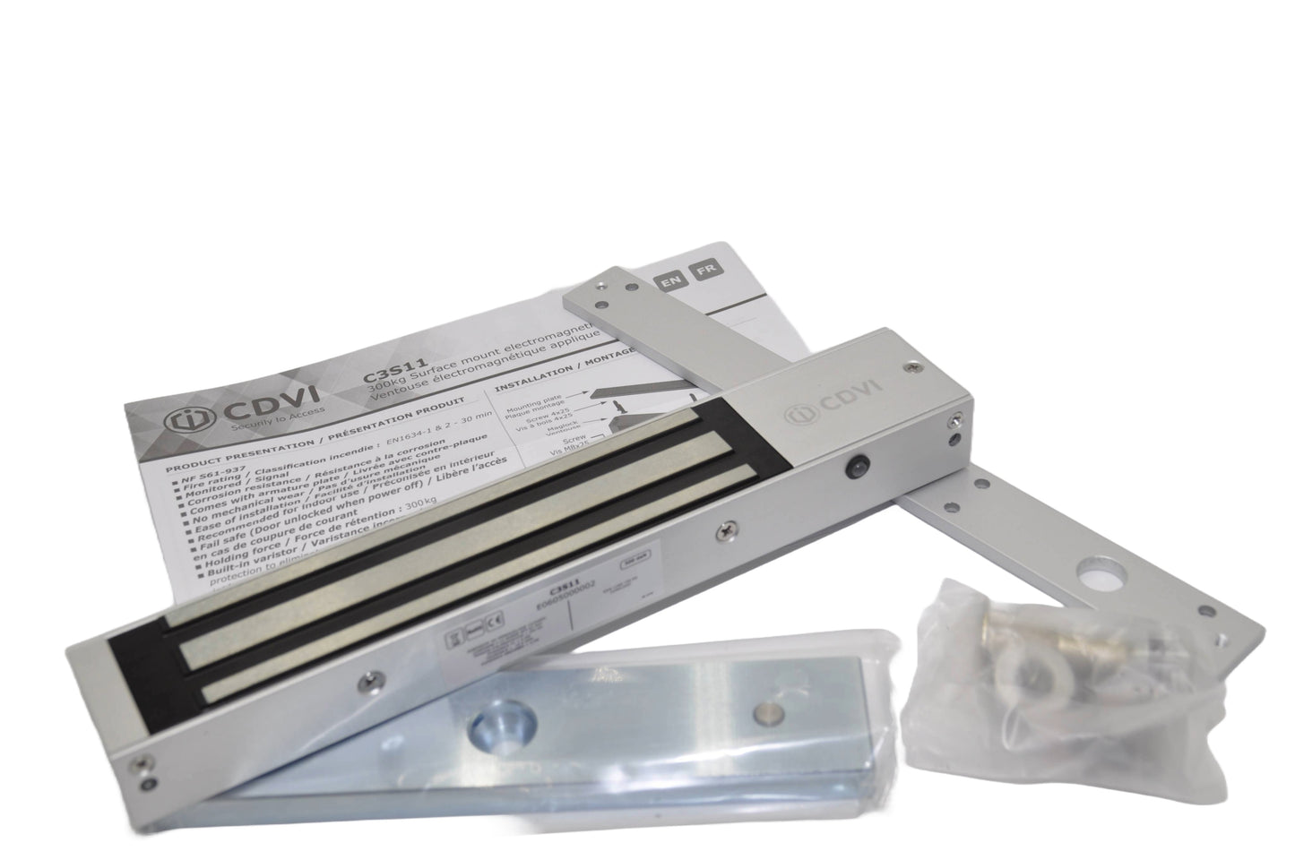 CDVI C3S11 C Series Entry Level 300kg Surface Mount Magnetic Lock, Monitored