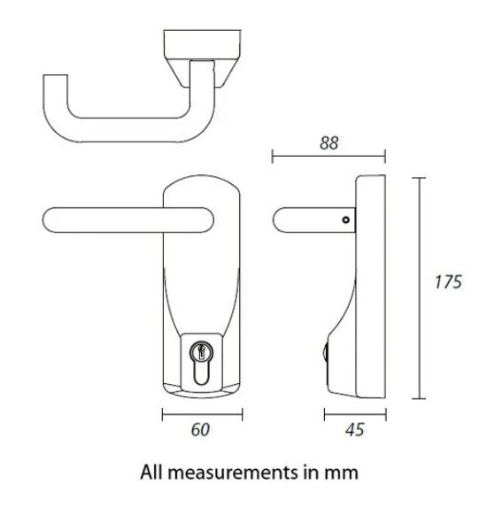 Outside Access Locking Devices for Exidor Panic Hardware - 322EC External Handle