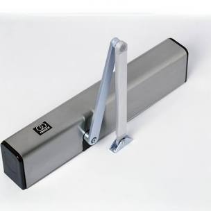 Record DFA 127 Automatic Door Operator kit including a door closer, sensors, and hardware, on a white background.