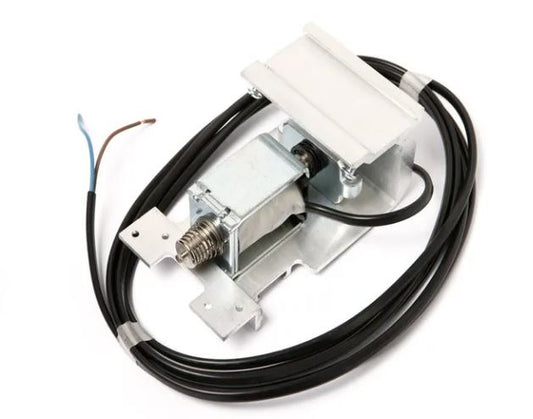 EMSL  UniSlide Electro mechanical lock LDP - Fail Safe mechanism and a black wire, on a white background.