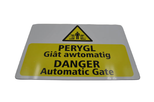 Danger Automatic Gate Bi Lingual Sign