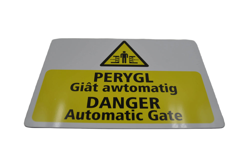 Danger Automatic Gate Bi Lingual Sign – Automagic Doors Ltd