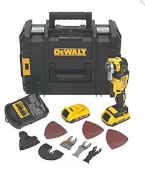 DEWALT DCS355D2-GB 18V 2 x 2.0Ah Li-Ion XR Brushless Cordless Multi-Tool