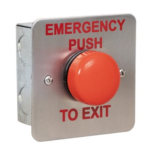 Flush Dome Exit Button, (Red)