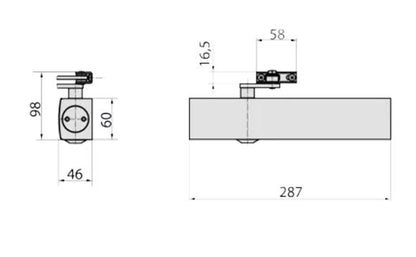 Geze TS4000 EN 1-6 Universal Overhead Door Closer Complete With Armset