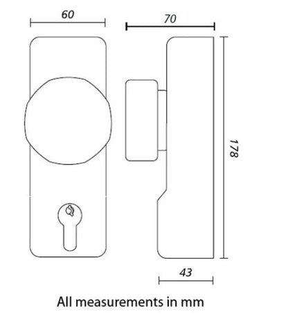 Outside Access Locking Devices for Exidor Panic Hardware - 302 Knob