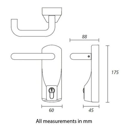 Outside Access Locking Devices for Exidor Panic Hardware - 322EC External Handle