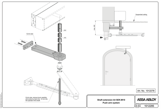 ASSA ABLOY Shaft Extension SEK – M10 (for SW200 / SW300)