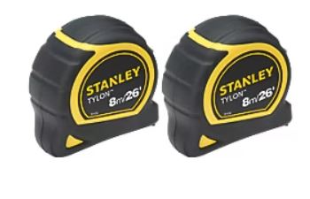 Stanley 8m Tape Measure 2 Pack