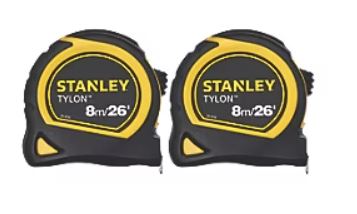 Stanley 8m Tape Measure 2 Pack
